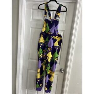 Women's Rising Mardi Gras NOLA Mobile Hippie overalls Size Small